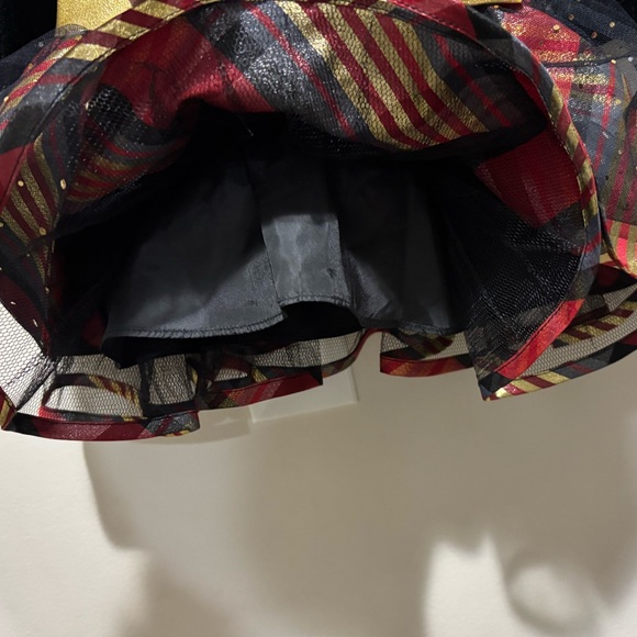 Bonnie Jean Christmas Winter Plaid Metallic Hipster Dress - Picture 6 of 10